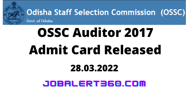 OSSC Auditor 2017 Admit Card Released
