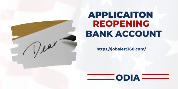 Application for Reopening Bank Account in Odia