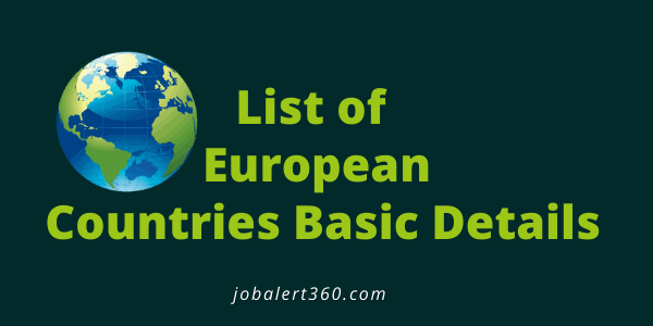 List of European countries Basic Details