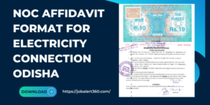NOC Affidavit format for electricity connection Odisha