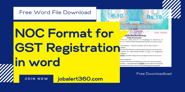 NOC Format for GST Registration in word