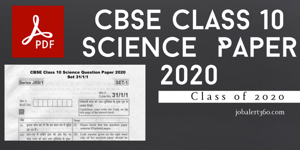 CBSE Class 10 Science Question Paper 2020