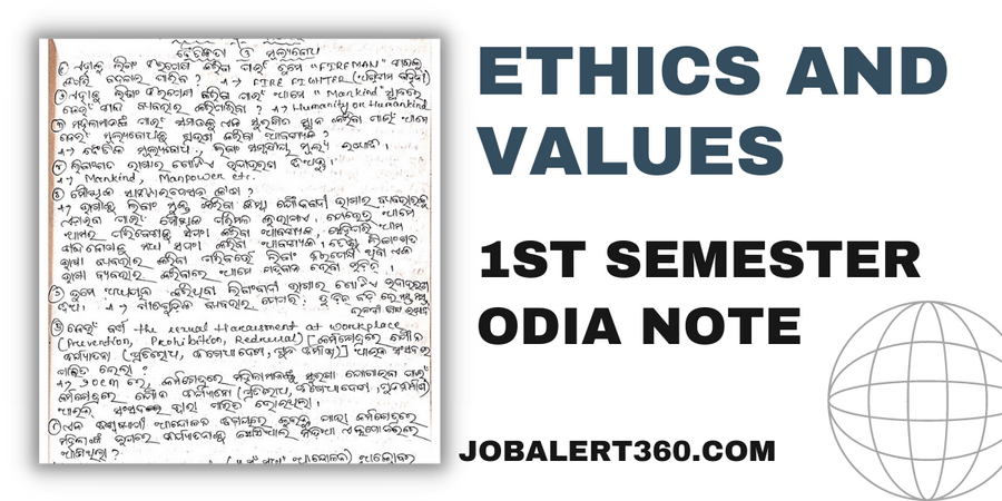 Ethics and values 1st semester Odia Note