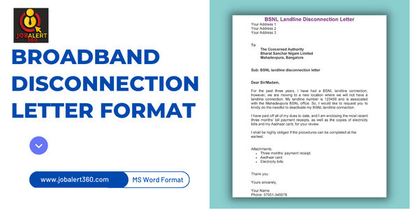Broadband Disconnection Letter Format