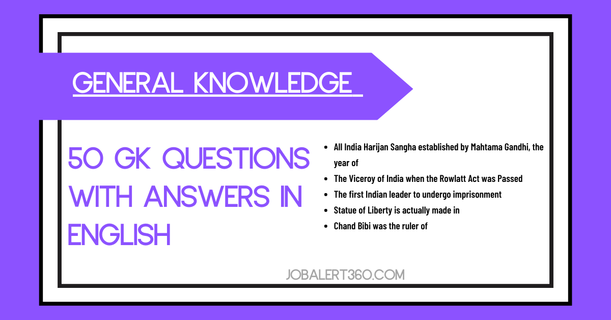 50 GK Questions with Answers in English